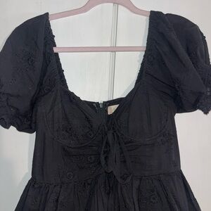 Altar’d State Mini Dress | Ruffle Skirt | Bustier Neckline | Puffy Sleeves